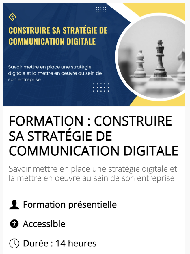 FORMATION CONSTRUIRE SA STRATÉGIE DE COMMUNICATION DIGITALE