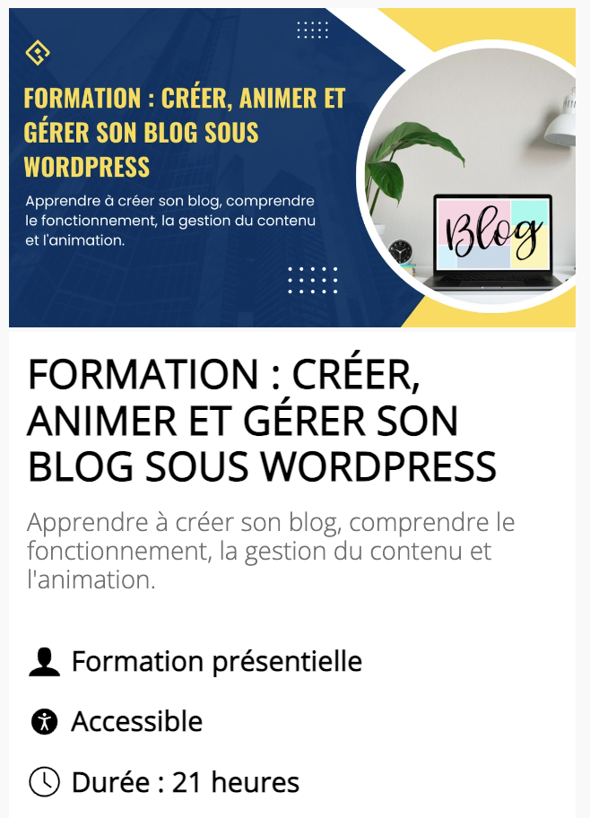 FORMATION : CRÉER, ANIMER ET GÉRER SON BLOG SOUS WORDPRESS