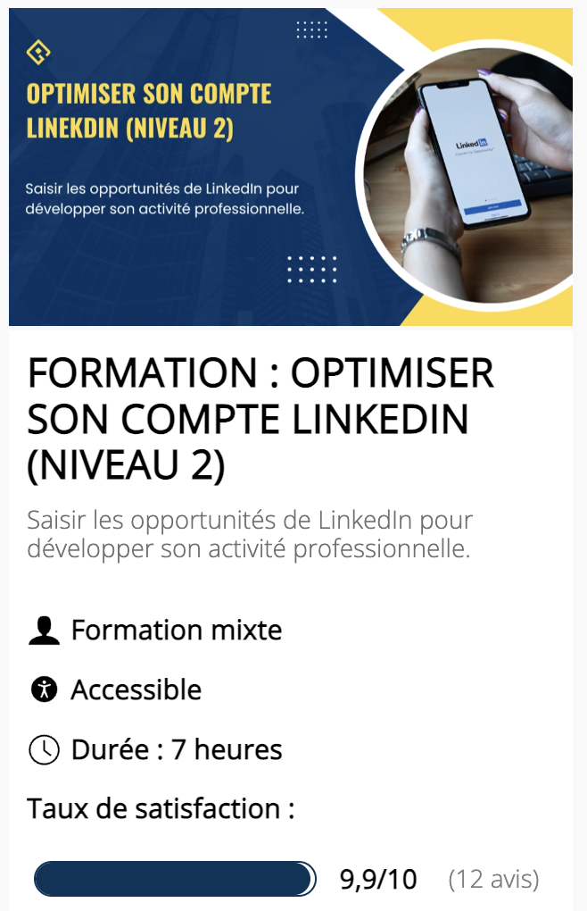 FORMATION : OPTIMISER SON COMPTE LINKEDIN (NIVEAU 2)