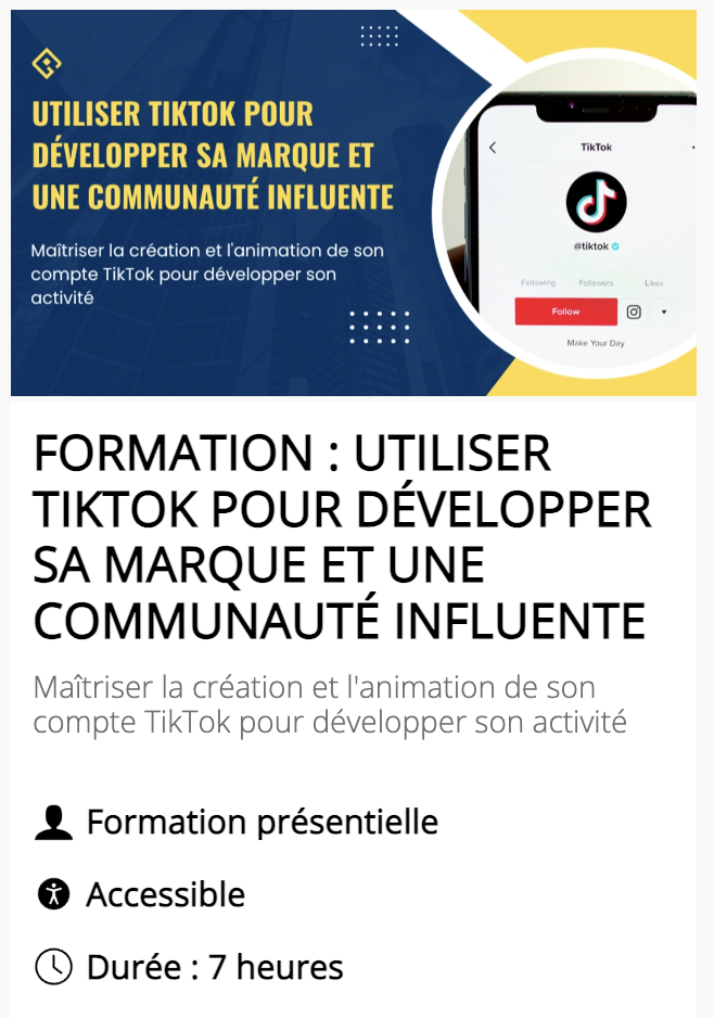 FORMATION : UTILISER TIKTOK POUR DÉVELOPPER SA MARQUE ET UNE COMMUNAUTÉ INFLUENTE